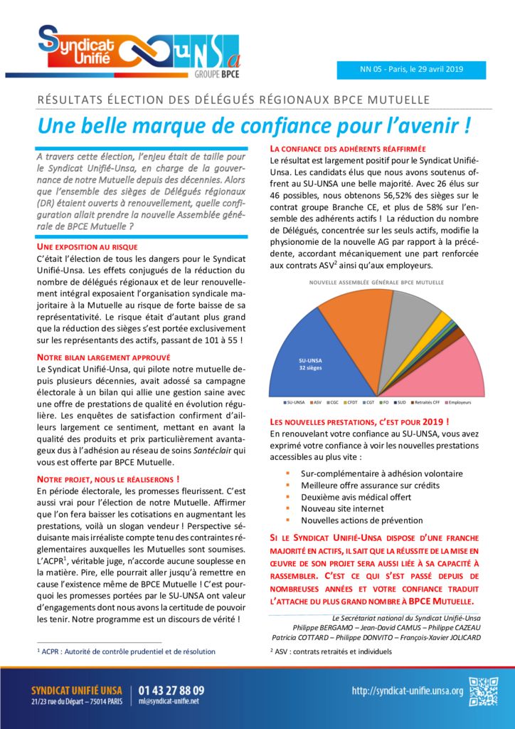 thumbnail of NN 2019-05 Election BPCE Mutuelle 2019 – Une belle marque de confiance pour l’avenir